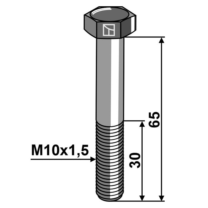 LS11-TARM-207 - Tornillo de cabeza hexagonal - M10 sin tuerca
