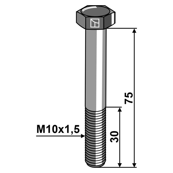 LS11-TARM-209 - Tornillo de cabeza hexagonal - M10 sin tuerca