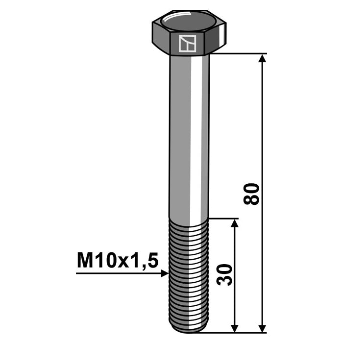 LS11-TARM-210 - Tornillo de cabeza hexagonal - M10 sin tuerca