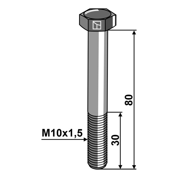 LS11-TARM-211 - Tornillo de cabeza hexagonal - M10 sin tuerca