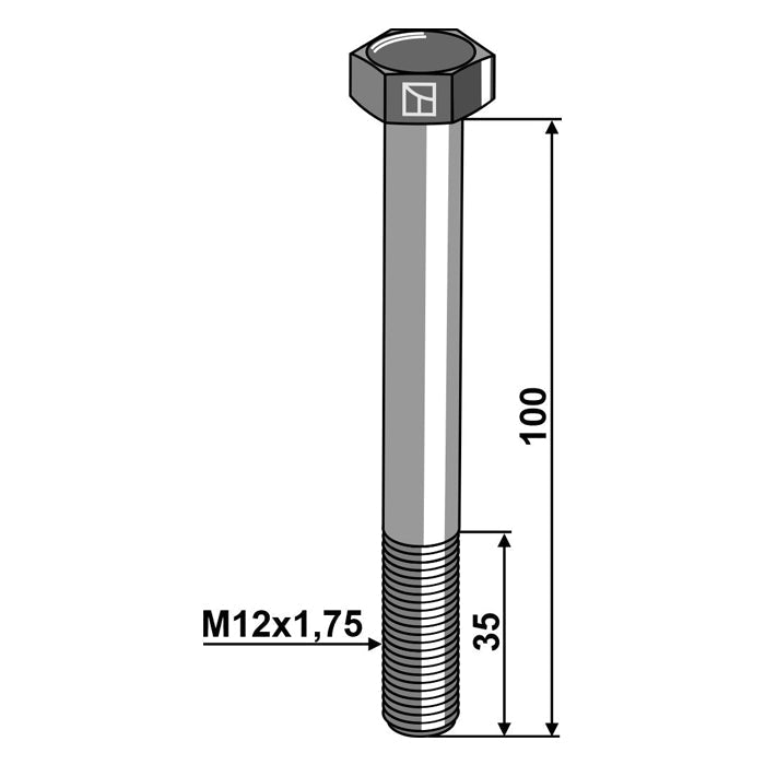 LS11-TARM-216 - Tornillo de cabeza hexagonal - M12 sin tuerca