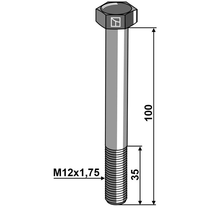 LS11-TARM-217 - Tornillo de cabeza hexagonal - M12 sin tuerca
