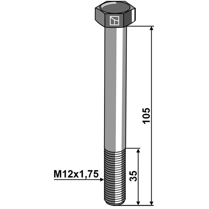 LS11-TARM-218 - Tornillo de cabeza hexagonal - M12 sin tuerca