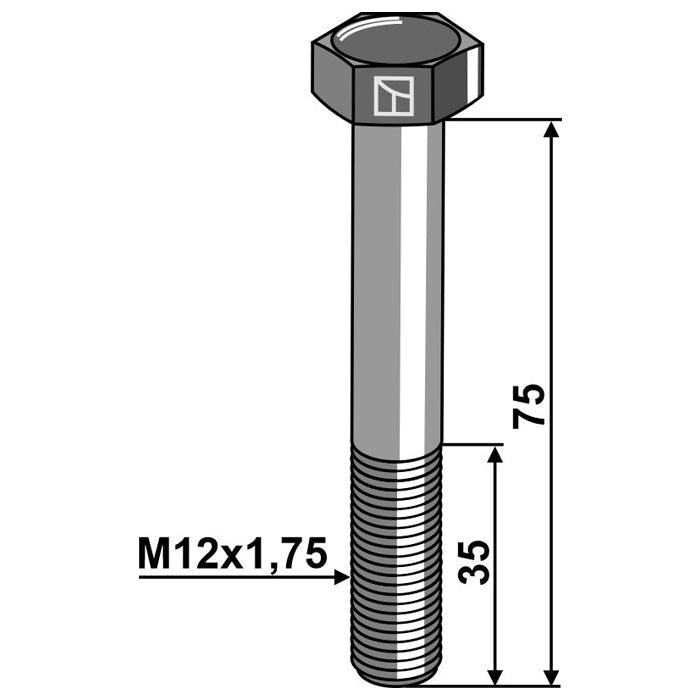 LS11-TARM-187 - Tornillo de cabeza hexagonal - M12 sin tuerca