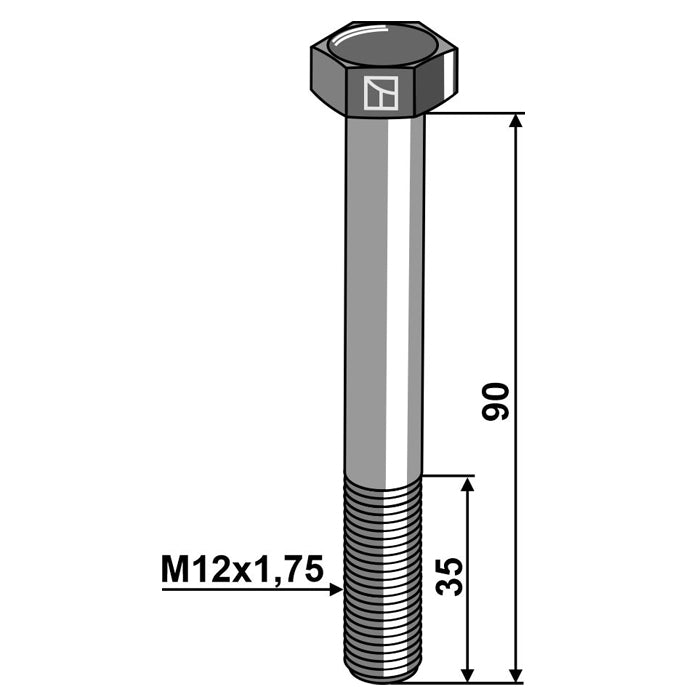LS11-TSGR-009 - Tornillo de seguridad - M12 sin tuerca