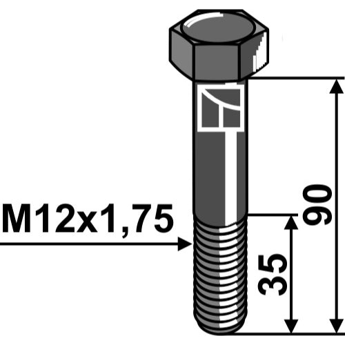 LS04-TRT-053 - Tornillo - M12 - DIN931 - 12.9 - Adaptable para Bourgault