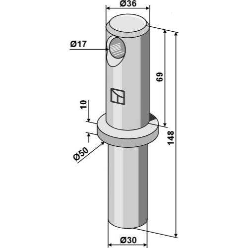 Perno a soldar para barra portaperos - LS13-BLSO-001