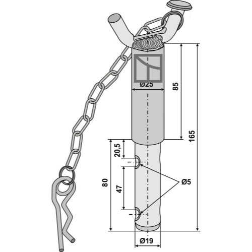 LS13-BLDB-003 - Bulón doble con cadena y pasador