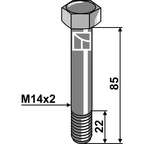 LS04-TRT-055 - Tornillo de seguridad - M14 sin tuerca - Adaptable para Lemken