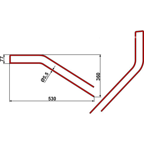 LS15-PHA-017 - Púa para henificador - Adaptable para Claas