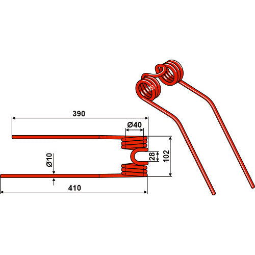 LS15-PHA-018 - Púa para henificador - Adaptable para Claas