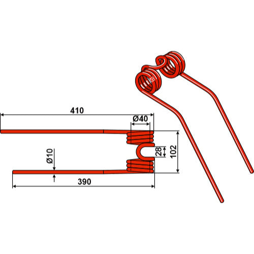 LS15-PHA-019 - Púa para henificador - Adaptable para Claas