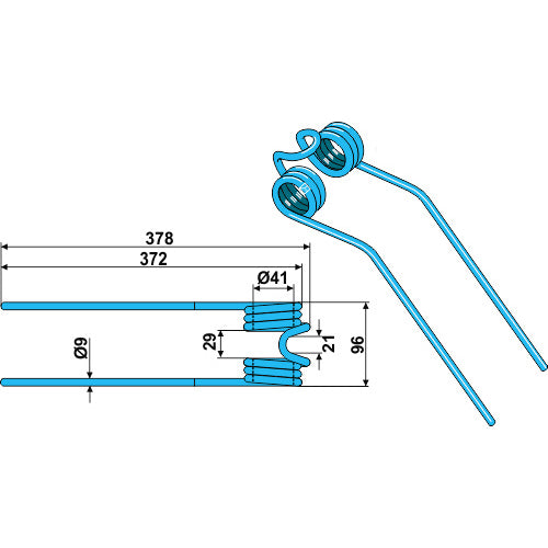 LS15-PHA-023 - Púa para henificador - Adaptable para Deutz-Fahr / Pöttinger