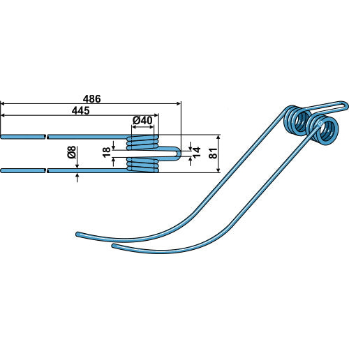 LS15-PHA-024 - Púa para henificador - Adaptable para Deutz-Fahr