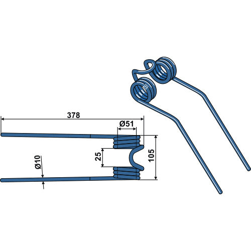LS15-PHA-026 - Púa para henificador - Adaptable para Deutz-Fahr