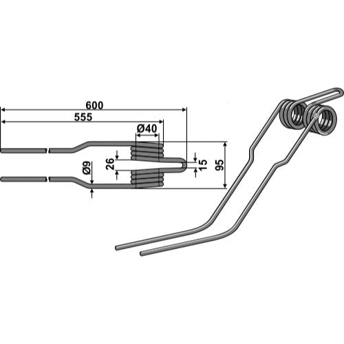 LS15-PHA-035 - Púa para henificador - Adaptable para Deutz-Fahr