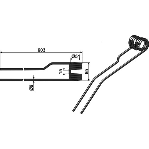LS15-PHA-042 - Púa para henificador - Adaptable para Deutz-Fahr
