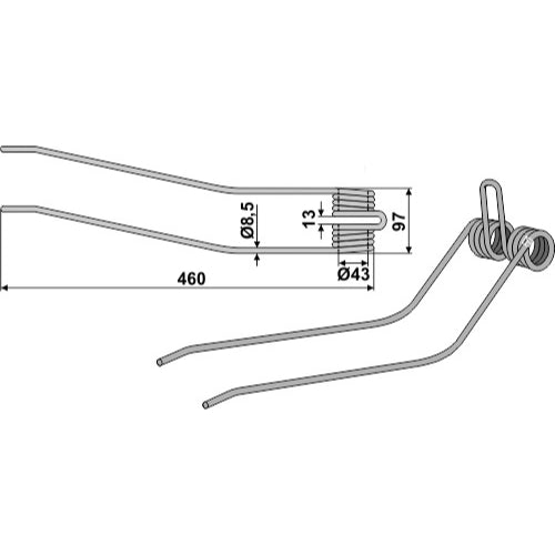 LS15-PHA-103 - Púa para henificador - Adaptable para Kuhn
