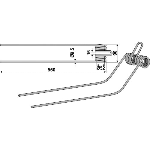 LS15-PHA-104 - Púa para henificador - Adaptable para Kuhn