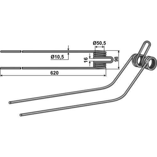 LS15-PHA-108 - Púa para henificador - Adaptable para Kuhn