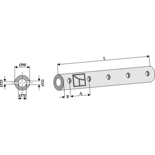 LS07-APC-049 - Tubo - soporte para púas - 810 - 5