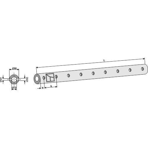 LS07-APC-052 - Tubo - soporte para púas - 1700 - 9