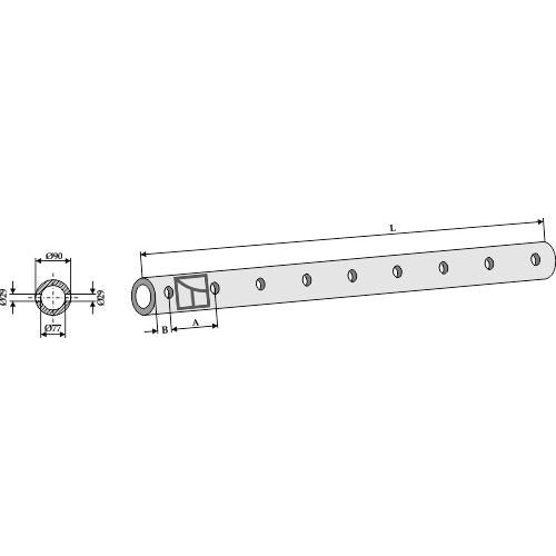 LS07-APC-055 - Tubo - soporte para púas - 1550 - 9