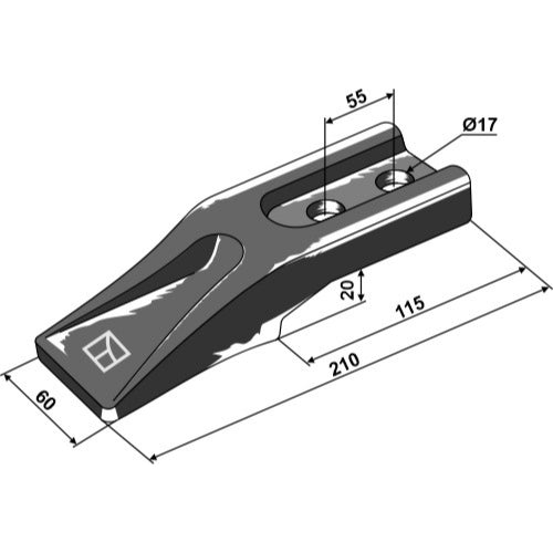 LS07-PCF-008 - Diente estándar para cuchara de cargador frontal