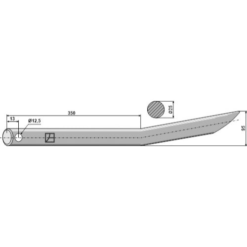 LS07-PCP-016 - Púa curva 560 - Adaptable para Mailleux