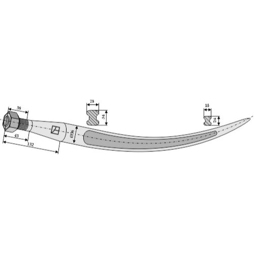LS07-PCP-030 - Púa curva 760 - Adaptable para Bressel & Lade