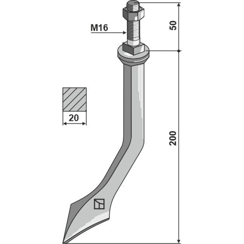 LS04-PCT-161 - Pico de trapa en forma de cuchara en acero al boro - templada