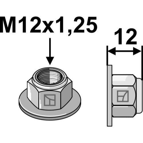 LS01-TCP-001 - Tuerca autoblocante con collar - M12x1,25 - 8.8