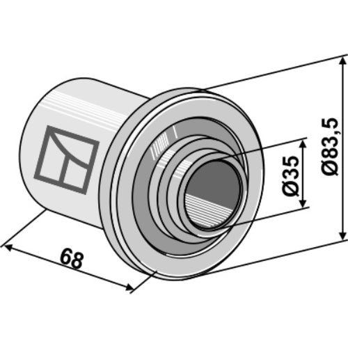 LS08-BPA-006 - Pieza intermedia - 68mm - Adaptable para Hankmo