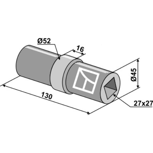 LS08-BPA-010 - Buje - Adaptable para Eje cuadrado 26x26y