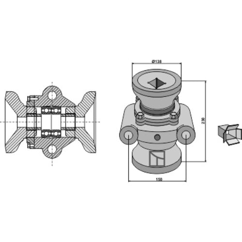 LS08-RCR-011 - Rodamiento cónico completo con casquillo distanciador