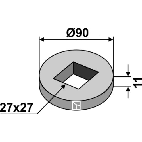 LS08-EJC-004 - Anillo para soldar para ejes cuadrados 26x26