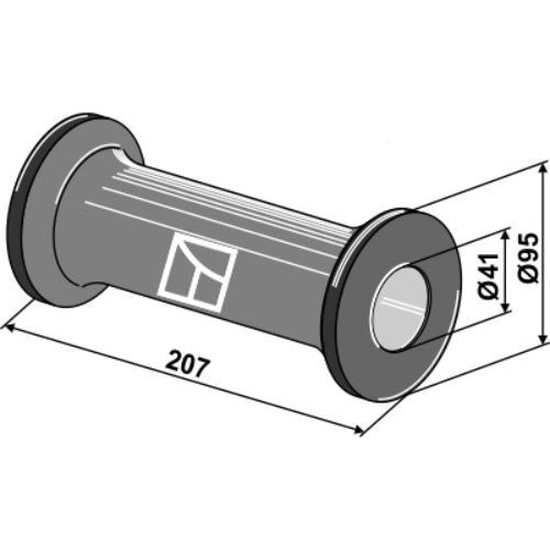 LS08-BPA-028 - Pieza intermedia para ejes cuadrados 28x28 - Adaptable para Frost