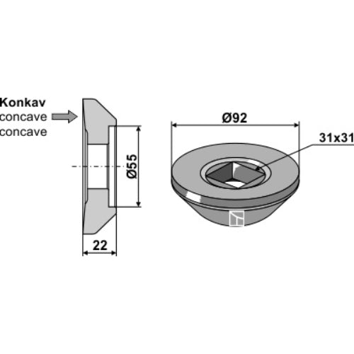 Brida externa - Ø92 - LS08-BDA-040