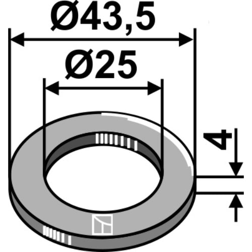 Arandela - Ø43-5x4xØ25 - LS08-AGR-011