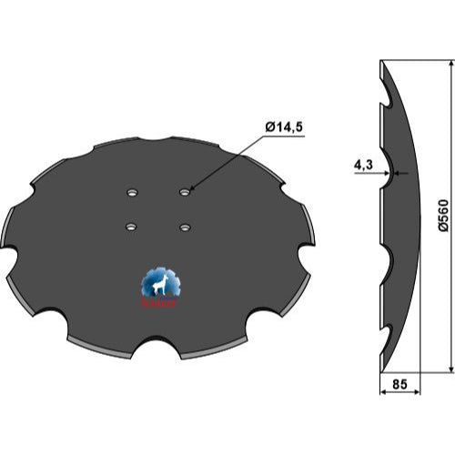 Disco dentado - Ø560x4-3 - LS08-DCS-029