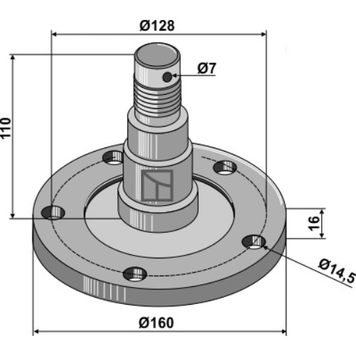 Brida de cojinete con eje - LS08-BDA-067