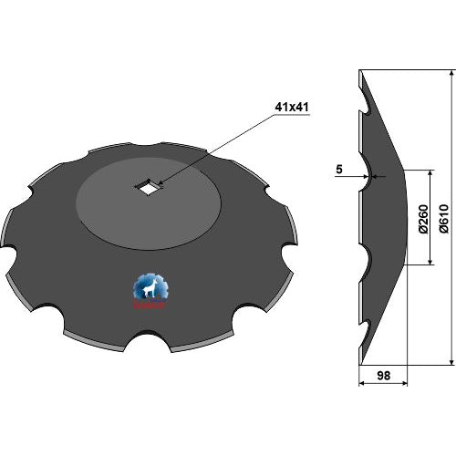 Disco dentado - Ø610x5 - troncocónico - LS08-DCS-076