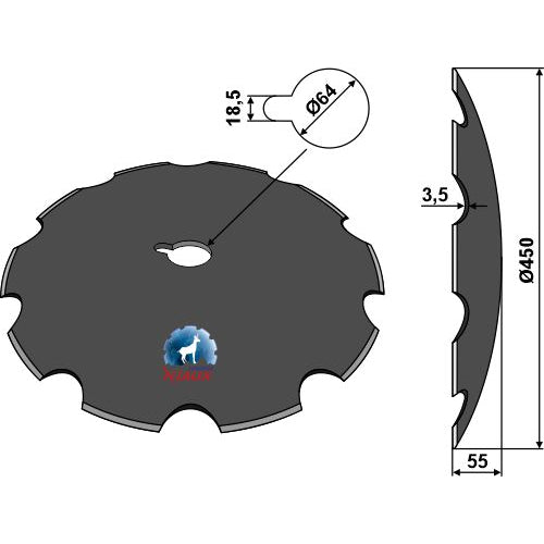 Disco dentado - Ø450x3-5 - LS08-DCS-083