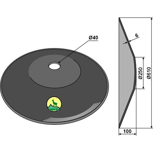 Disco liso - Ø610x6 - troncocónico - LS08-DCS-090