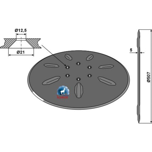 LS12-DPL-003 - Disco plano  - Ø507x5 - Adaptable para Lemken