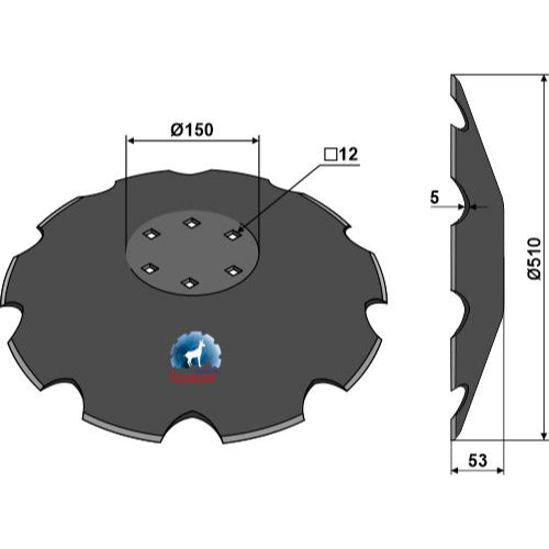 Disco dentado con fondo plano - Ø510 - LS08-DCS-098