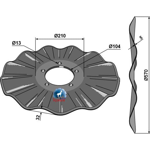 Disco ondulado - Ø570x5 - LS08-DCS-104