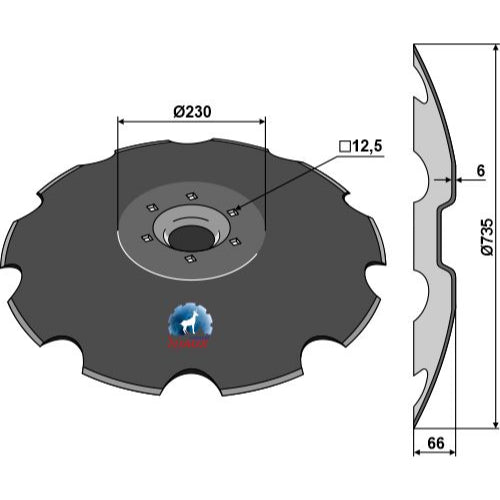 Disco dentado  - Ø735x6 - LS08-DCS-131
