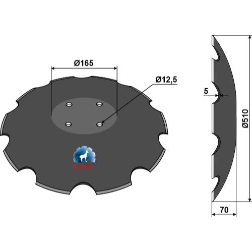 Disco dentado  - Ø510x5 - LS08-DCS-136