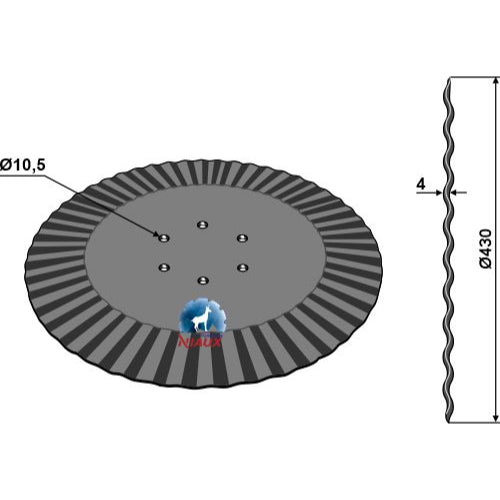 Disco plano  ondulado - Ø430x4 - LS08-DCS-147